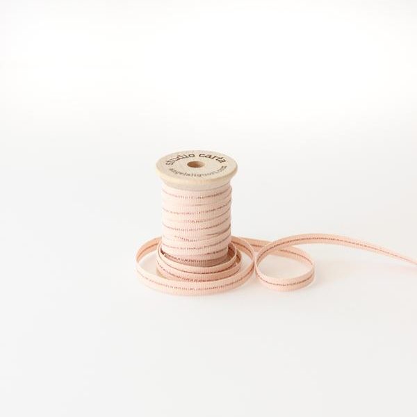 Studio Carta Mettalic Line Cotton Ribbon, 5 meters - Blush & Rose Gold
