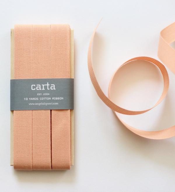 Studio Carta Cotton Ribbon 17 mm, 10 meters paddle – Peach