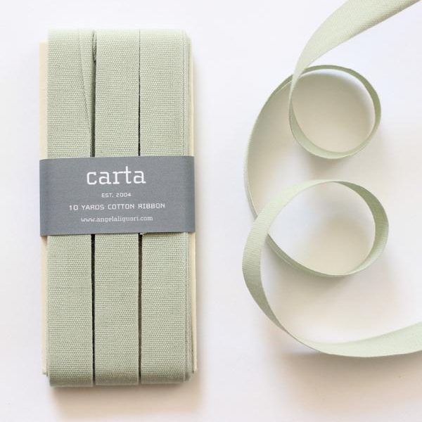 Studio Carta Cotton Ribbon 17 mm, 10 meters paddle – Sage