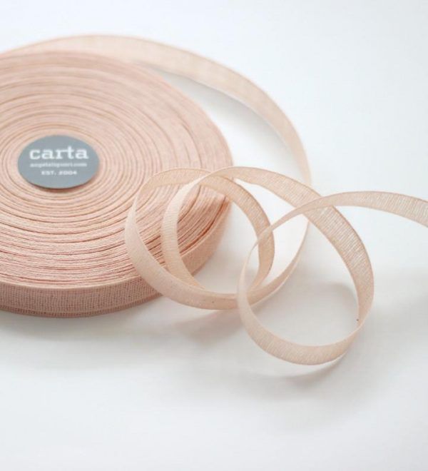 Studio Carta 15 mm Loose Weave Cotton Ribbon - Blush