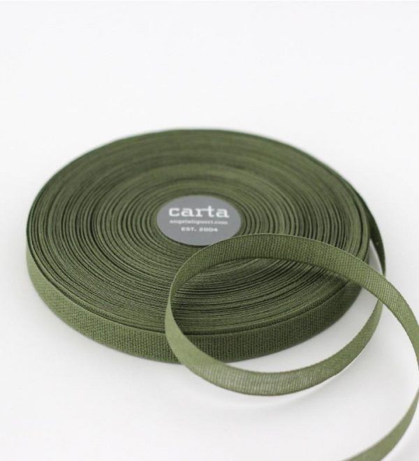 Studio Carta 15 mm Loose Weave Cotton Ribbon - Olive