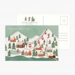 Rifle Paper Co. "Holiday Snow Scene" Christmas Postcard