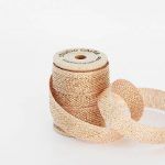 Studio Carta Metallic Loose Weave Cotton Ribbon - Blush & Gold