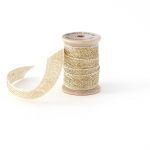 Studio Carta Metallic Loose Weave Cotton Ribbon - Natural & Gold