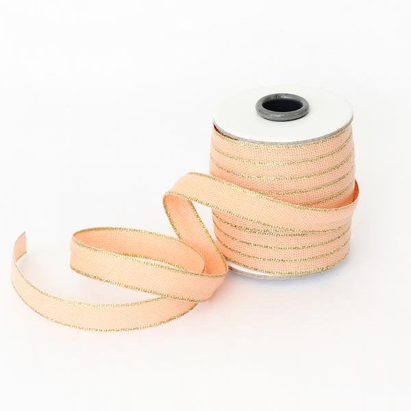 Studio Carta Drittofilo Cotton Ribbon - Peach & Gold