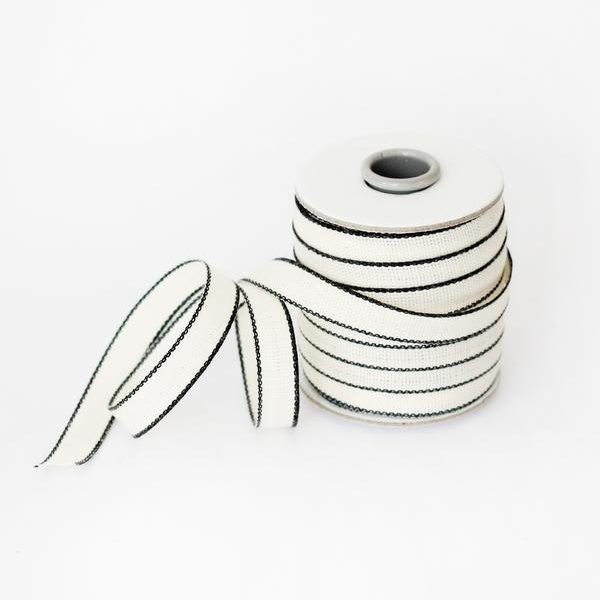 Studio Carta Drittofilo Cotton Ribbon - Natural & Black