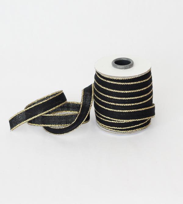 Studio Carta Drittofilo Cotton Ribbon - Black & Gold