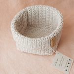 Medium Handmade Crochet Basket - Cream
