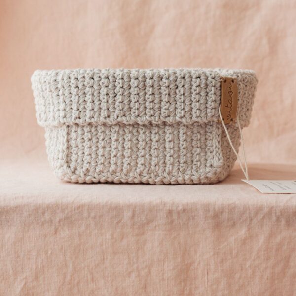 Big Handmade Crochet Basket - Cream