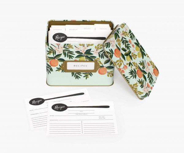 Rifle Paper Co. "Citrus Floral" Tin Recipe Box