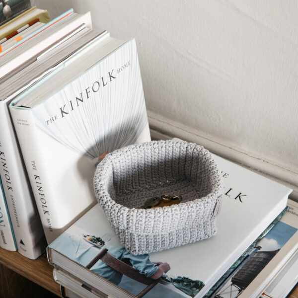 Big Handmade Crochet Basket - Grey