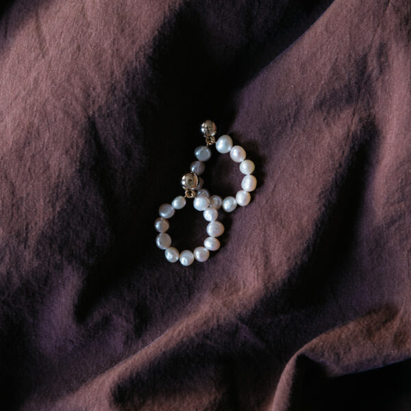 Rose Petites Perles Hoop Earrings