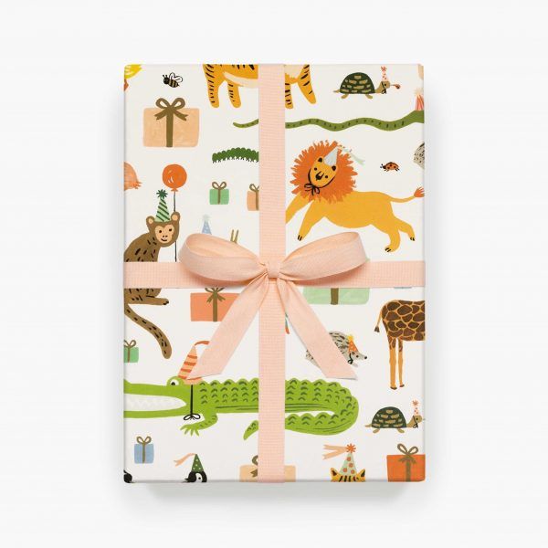 Rifle Paper Co. "Party Animals" Wrapping Paper Sheet