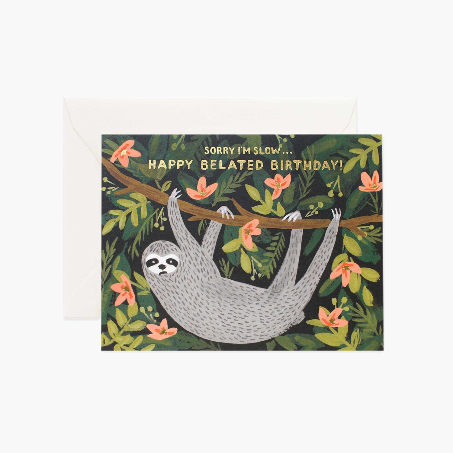 Rifle Paper Co. "Sloth Belated Birthday" Greeting Card