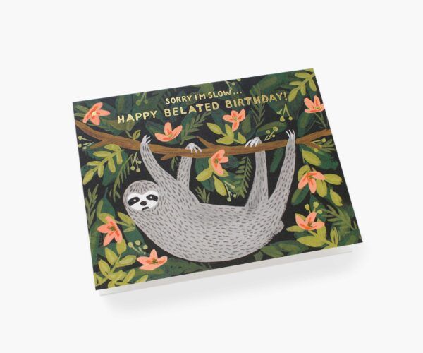 Rifle Paper Co. "Sloth Belated Birthday" Greeting Card