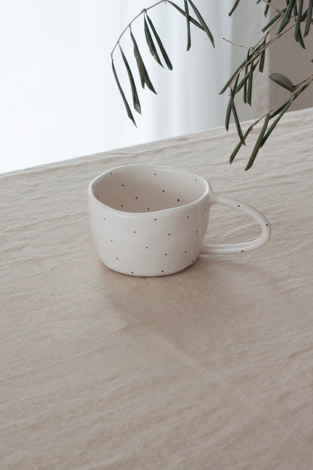 Handmade Ceramic White Coffee or Tea Mug - TerraKlay