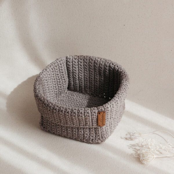 Big Handmade Crochet Basket - Brown