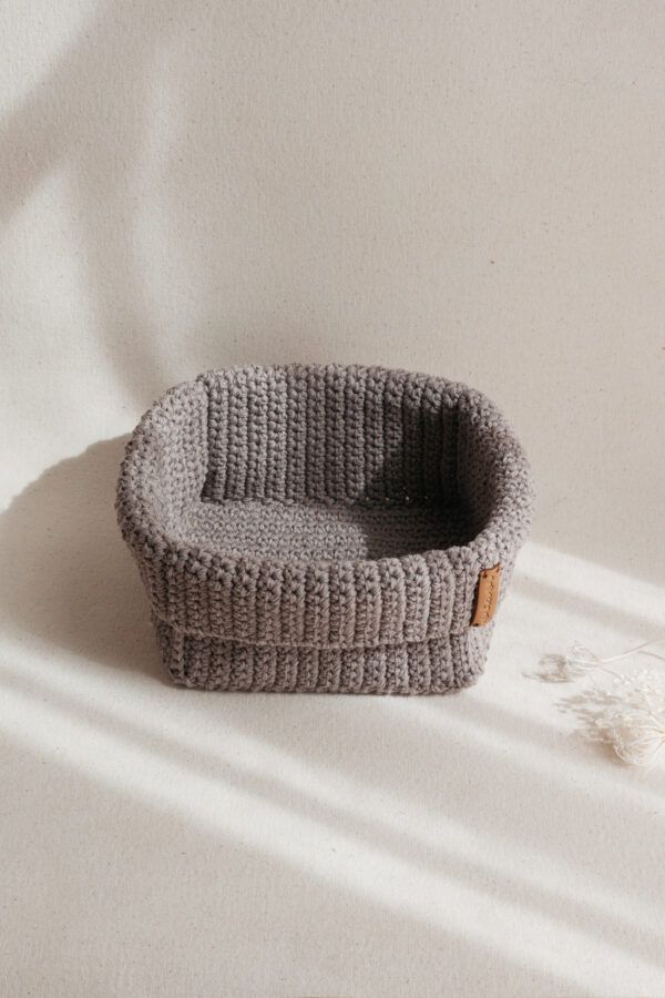 Large Handmade Crochet Basket - Brown