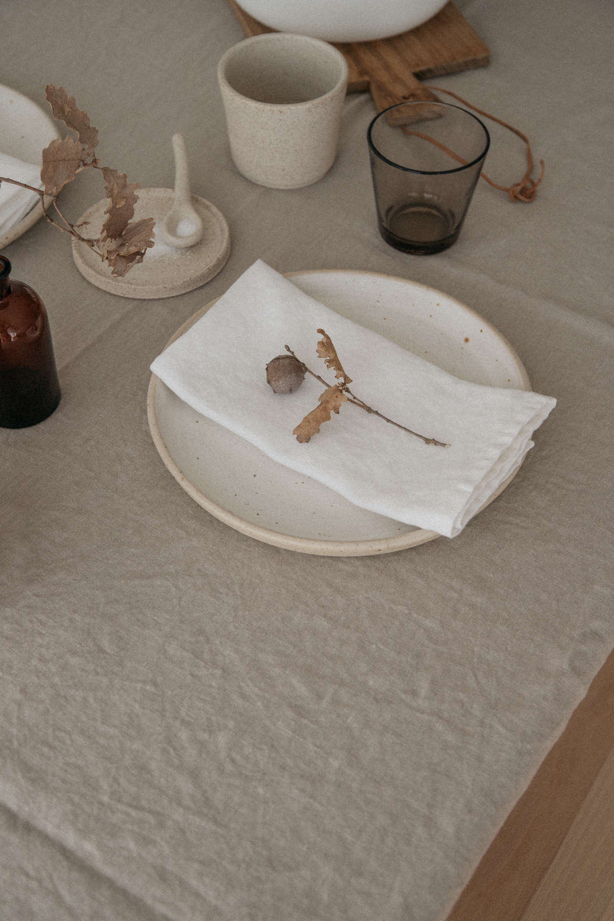 Handmade Ceramic Whitewashed Plate