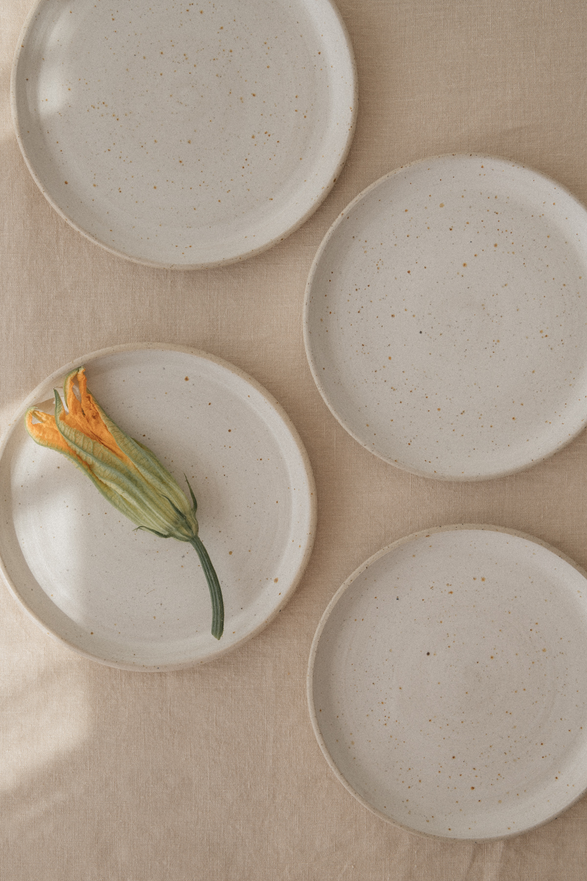 Handmade Ceramic Whitewashed Plate