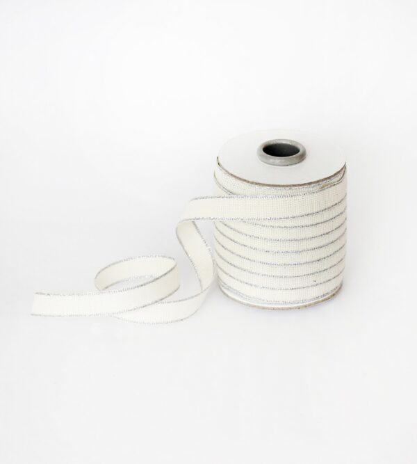 Studio Carta Drittofilo Cotton Ribbon - Natural & Silver