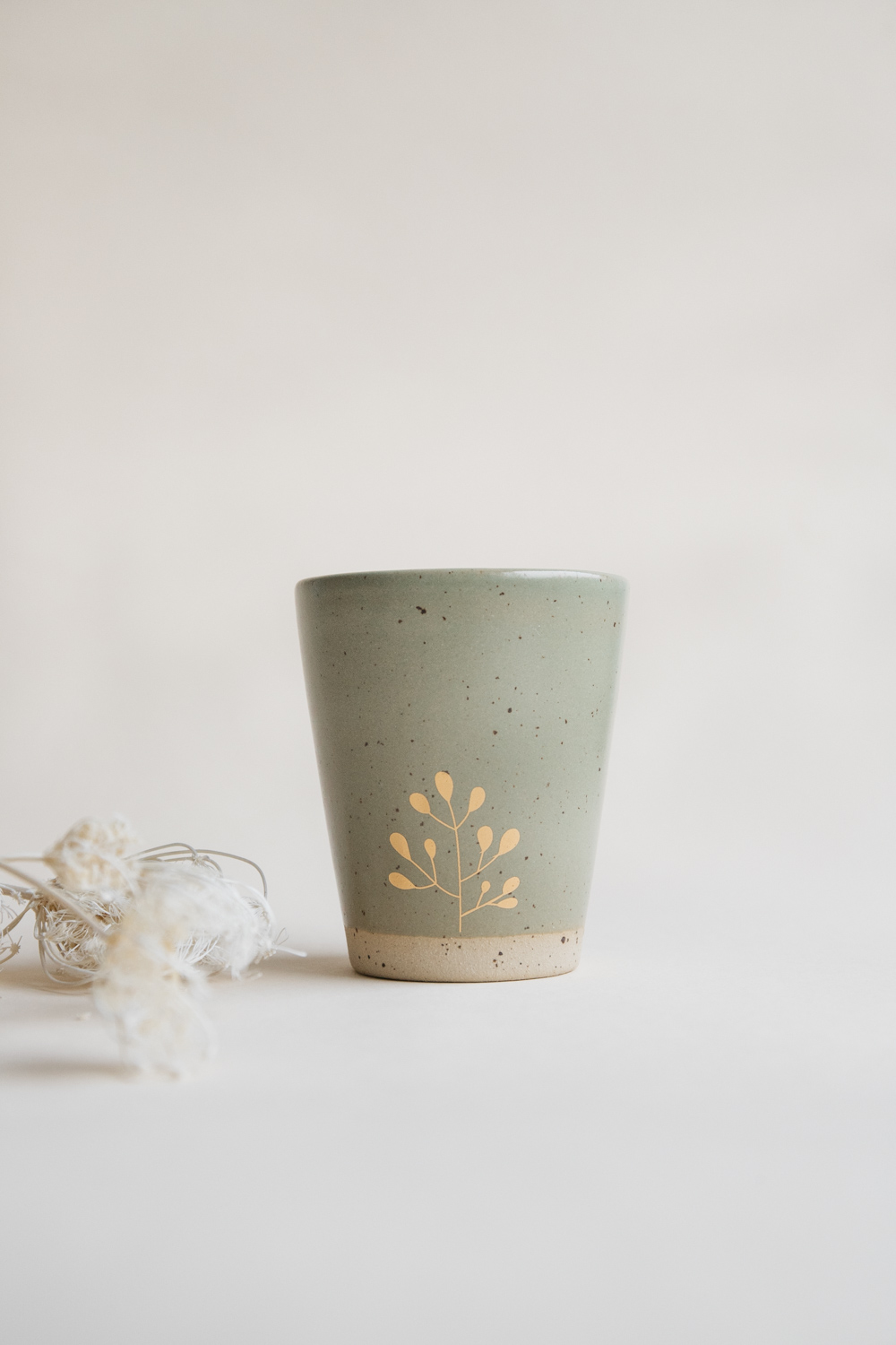 Marinski Handmade Ceramic Cup - Olive Green