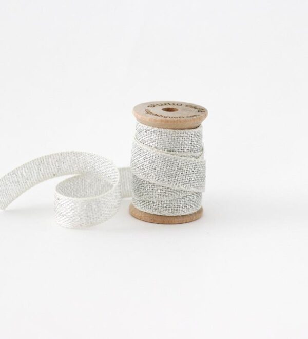 Studio Carta Metallic Loose Weave Cotton Ribbon, 3 meters - Silver