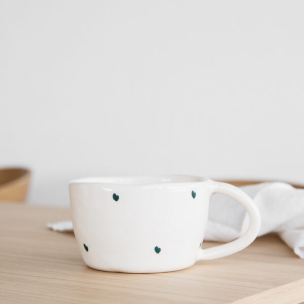 Terra Handmade Ceramic Mug - Blue Hearts