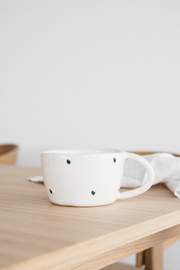 Terra Handmade Ceramic Mug - Blue Hearts