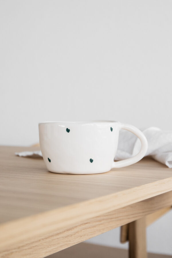 Terra Handmade Ceramic Mug - Blue Hearts