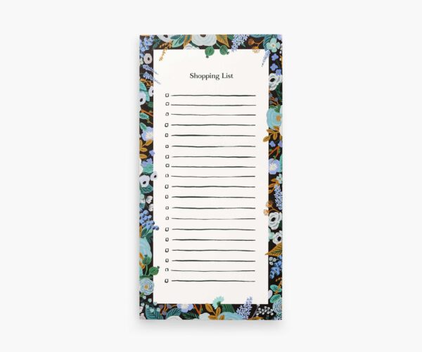 Rifle Paper Co. "Garden Party Blue" Shopping List Notepad