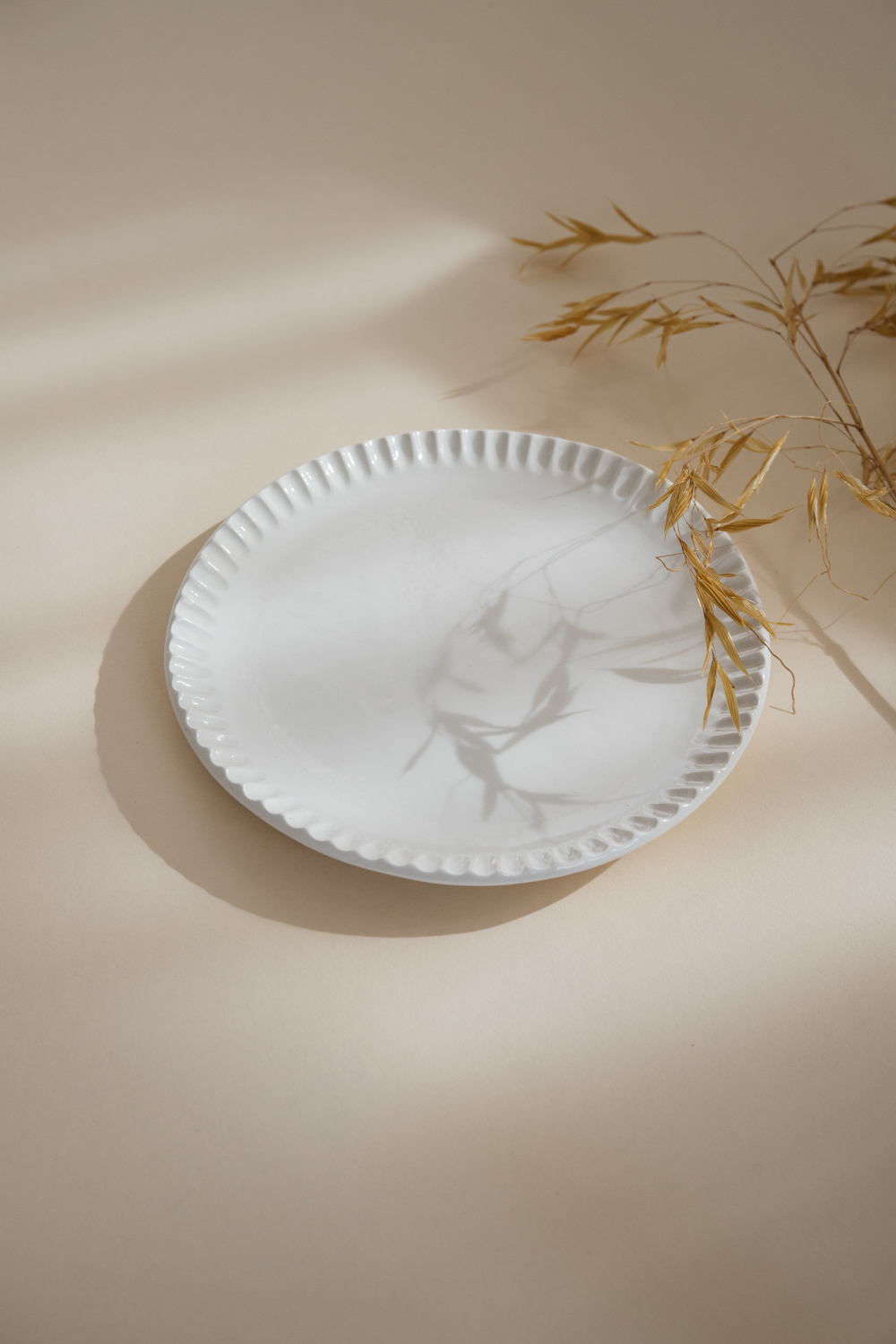 Petals White Ceramic Plate