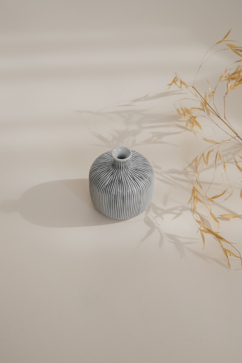 Bottle Small Ceramic Vase - Striped