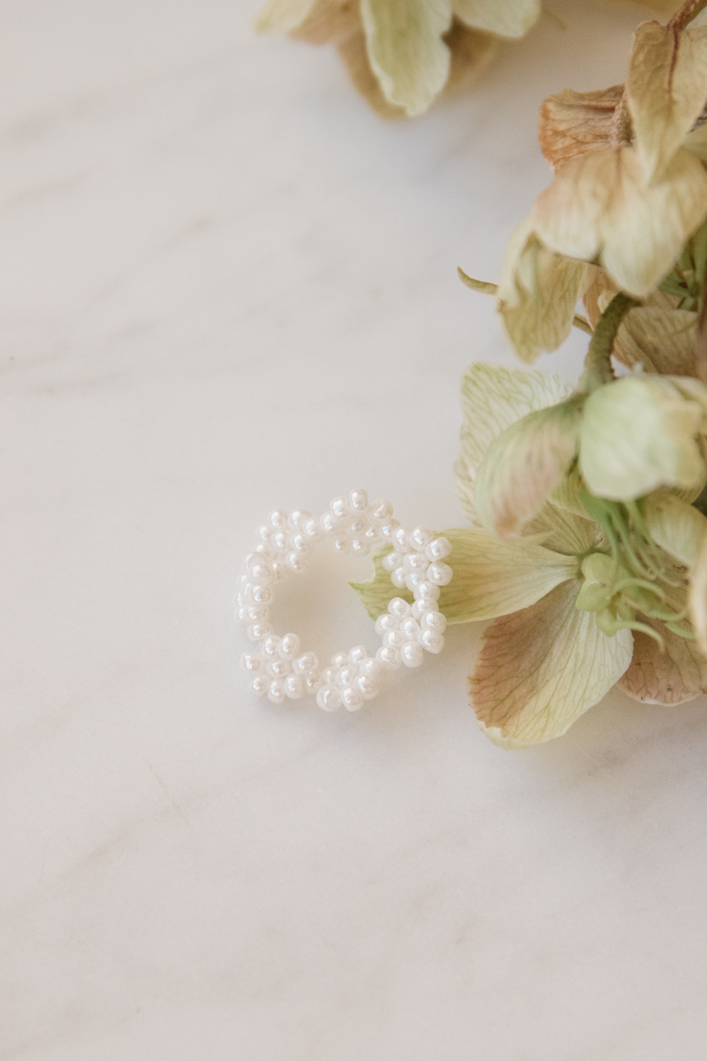 Florencita Japanese Bead Ring - Pearl Cream