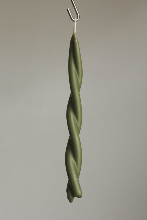 Beeswax Twisted Candle - Moss