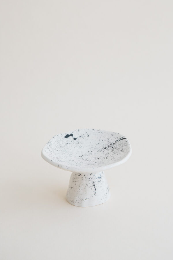 Small Handmade Ceramic Cookie Stand - Speckled