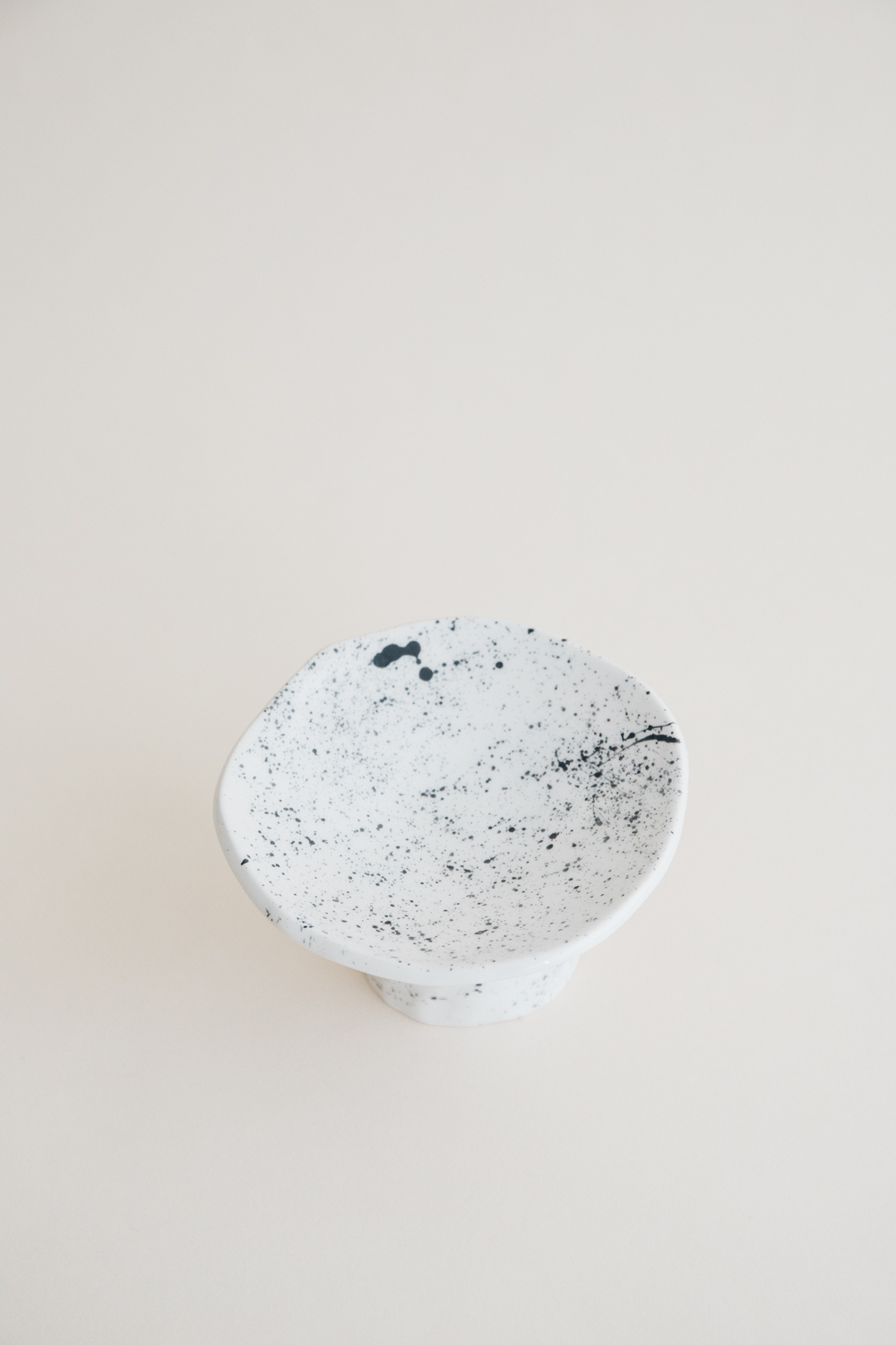 Small Handmade Ceramic Cookie Stand - Speckled