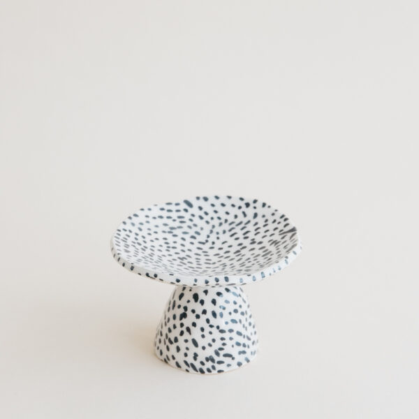 Small Handmade Ceramic Cookie Stand - Dalmatian