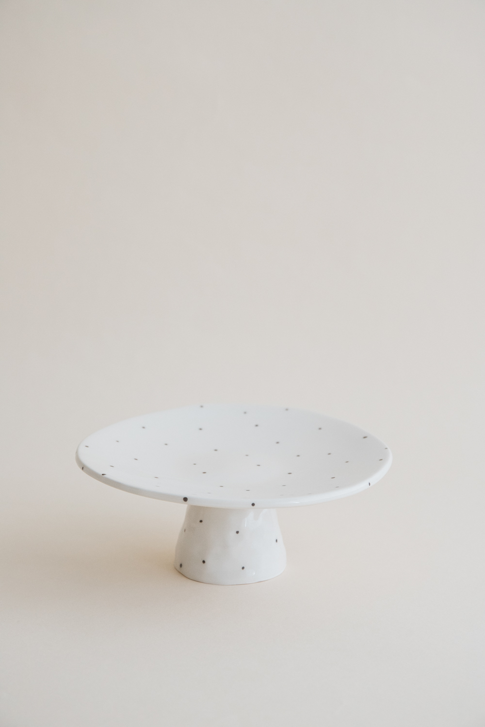 Big Handmade Ceramic Cookie Stand - Polka Dot