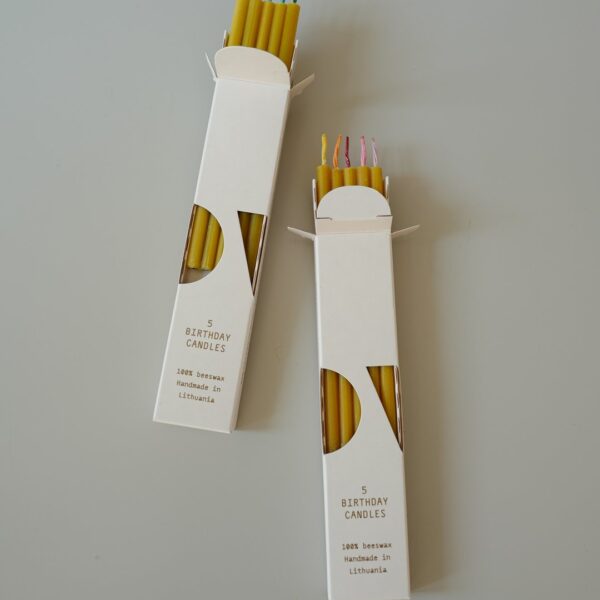 Beeswax Birthday Candles - 5 pcs