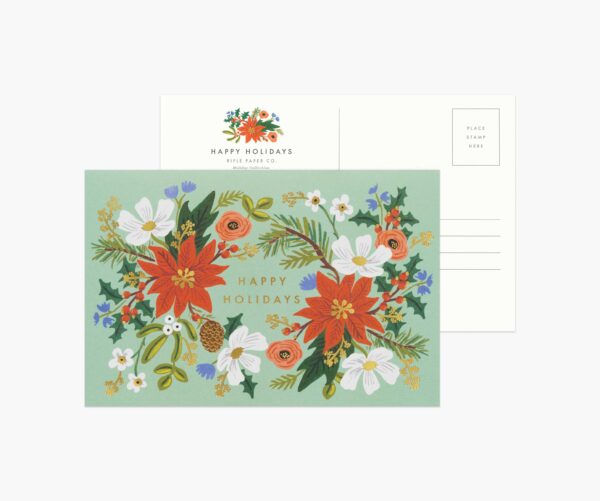 Rifle Paper Co. "Holiday Floral" Christmas Postcard
