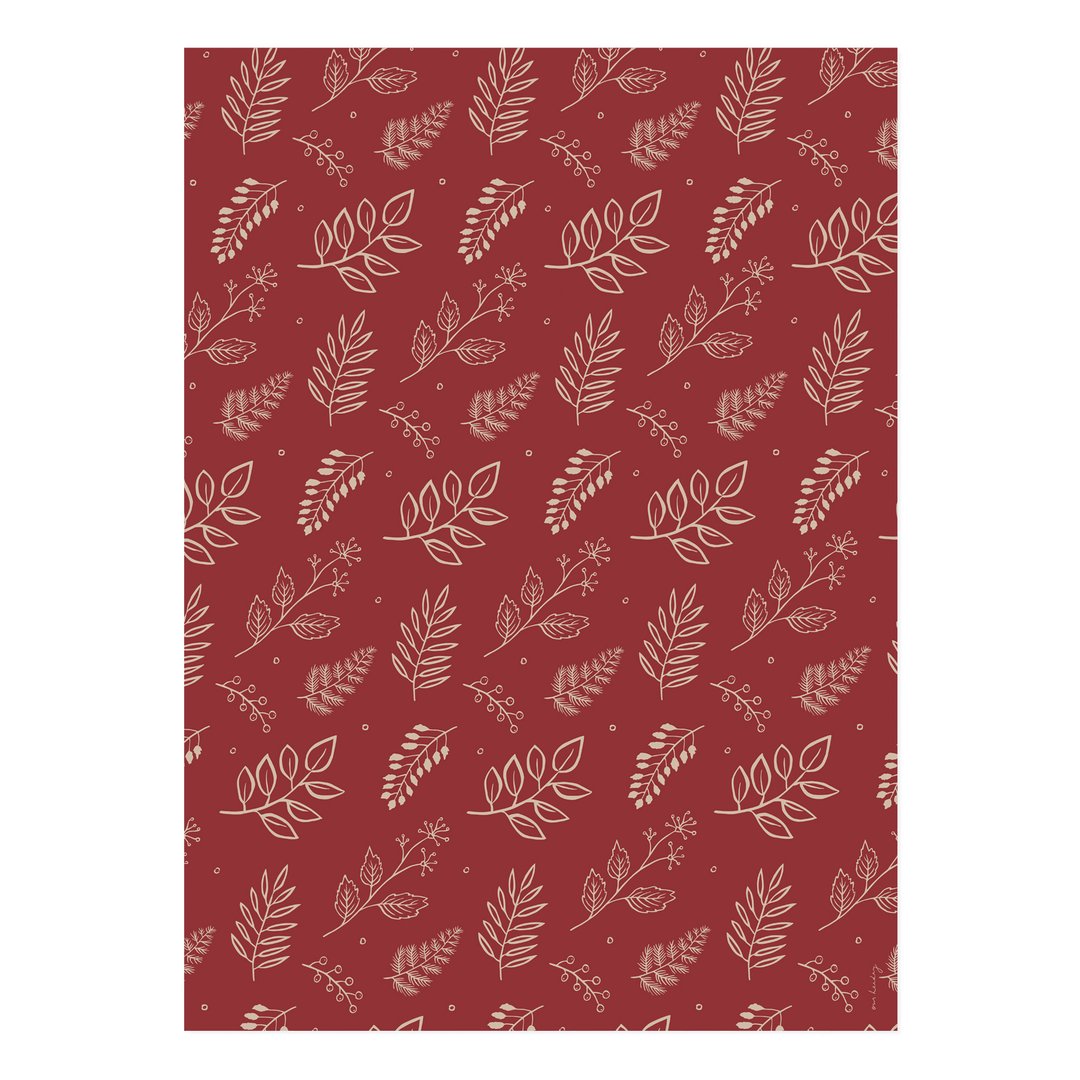 Crimson Foliage Wrapping Paper Sheet