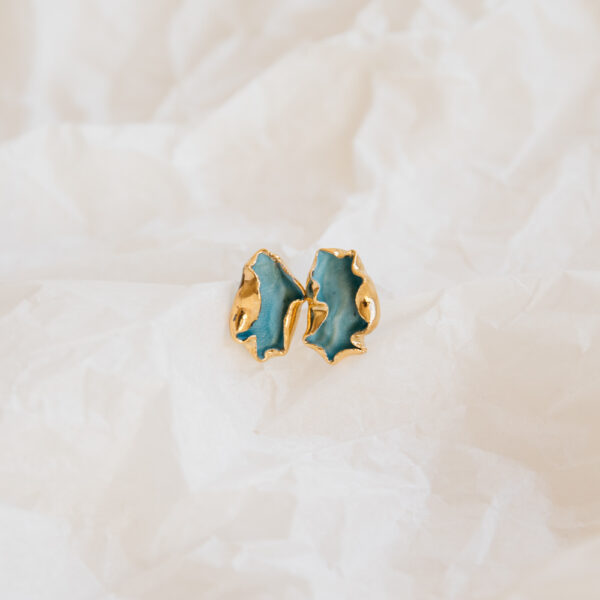 Lagune Gold Porcelain Earrings
