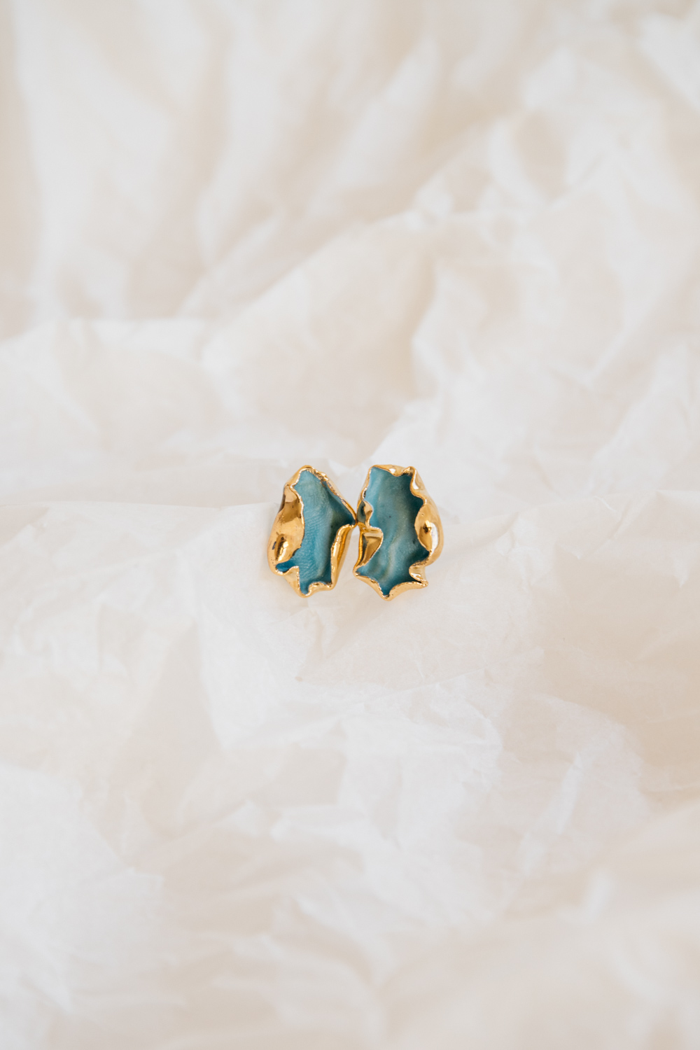 Lagune Gold Porcelain Earrings