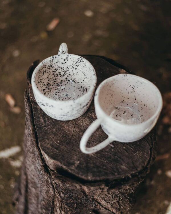 Terra Handmade Ceramic Espresso Mug - Speckled White