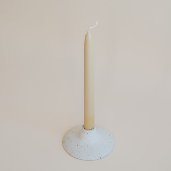 Speckled White Ceramic Candle Holder