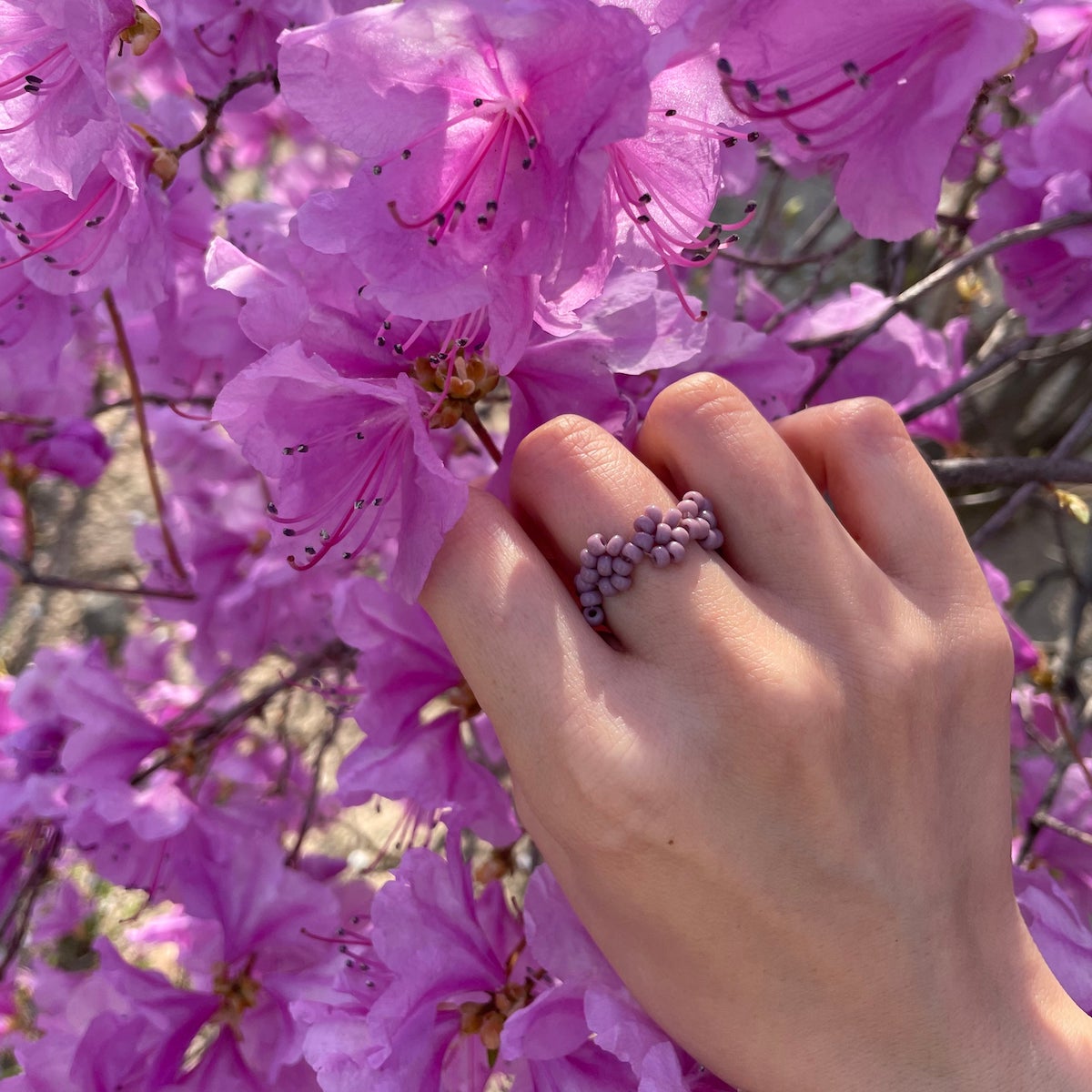 Florencita Japanese Bead Ring - Lilac