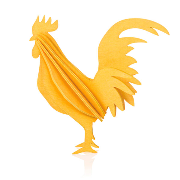 Lovi Wooden Rooster - Yellow