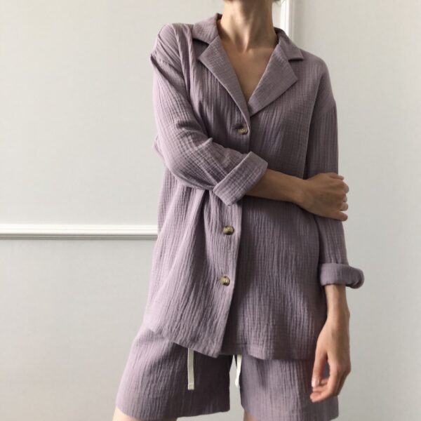 Zoe Cotton Homewear Set - Lavender