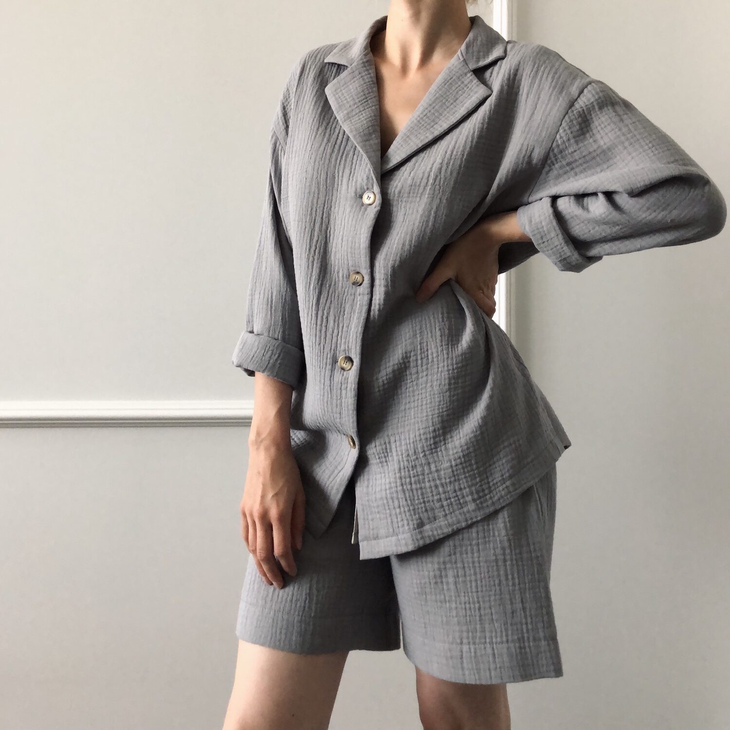 Zoe Cotton Homewear Set - Grey